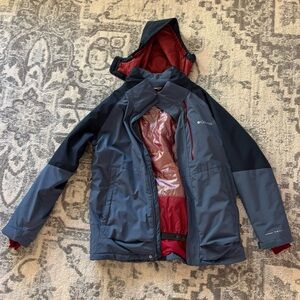 Columbia Men's Omni-Tech Navy and Burgundy Performance Jacket